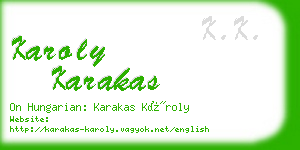 karoly karakas business card